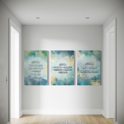 Set of 3 canvases Modern art print on canvas- 3 Quls - Islamic modern Wall Art Print on canvas - ARPS2115