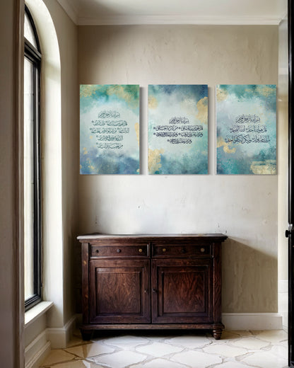 Set of 3 canvases Modern art print on canvas- 3 Quls - Islamic modern Wall Art Print on canvas - ARPS2115