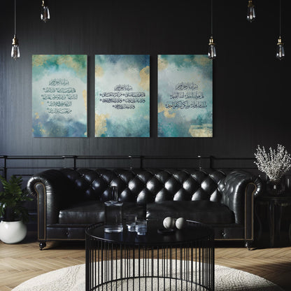 Set of 3 canvases Modern art print on canvas- 3 Quls - Islamic modern Wall Art Print on canvas - ARPS2115