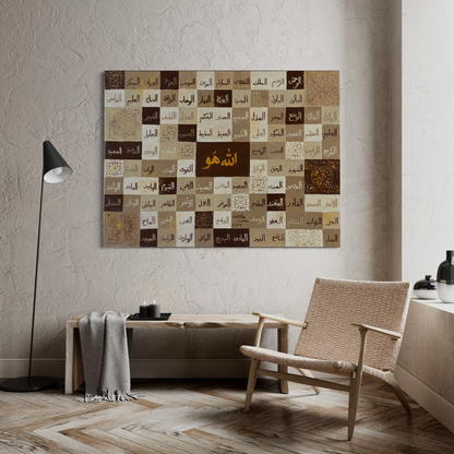 Asma Ul Husna - Contemporary Islamic Wall Art on canvas - Hand painting - ARHP1101