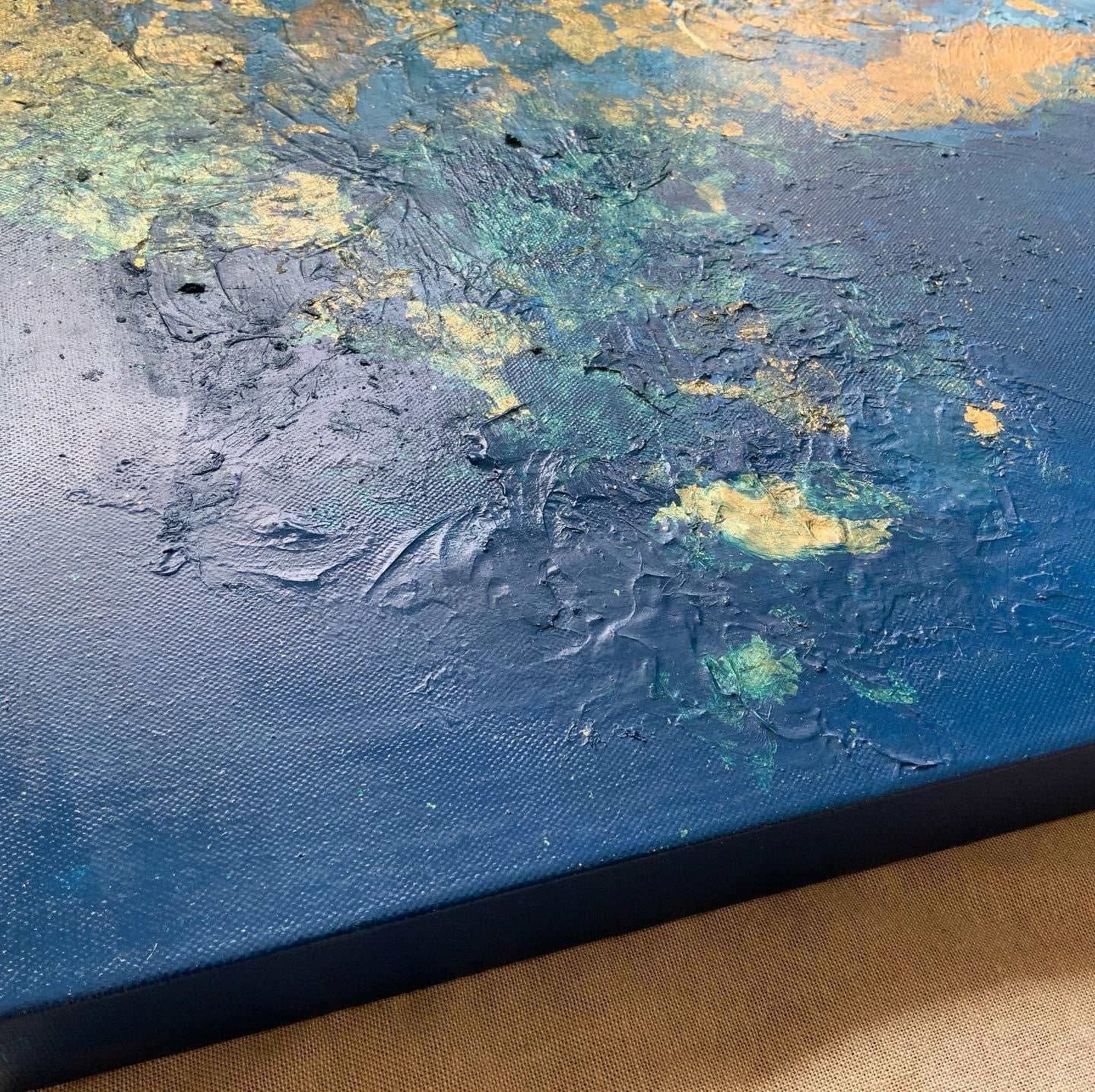 Beautiful Quran verse on Heavily textured canvas - Handmade painting | Islamic Canvas Art - ARHP1117